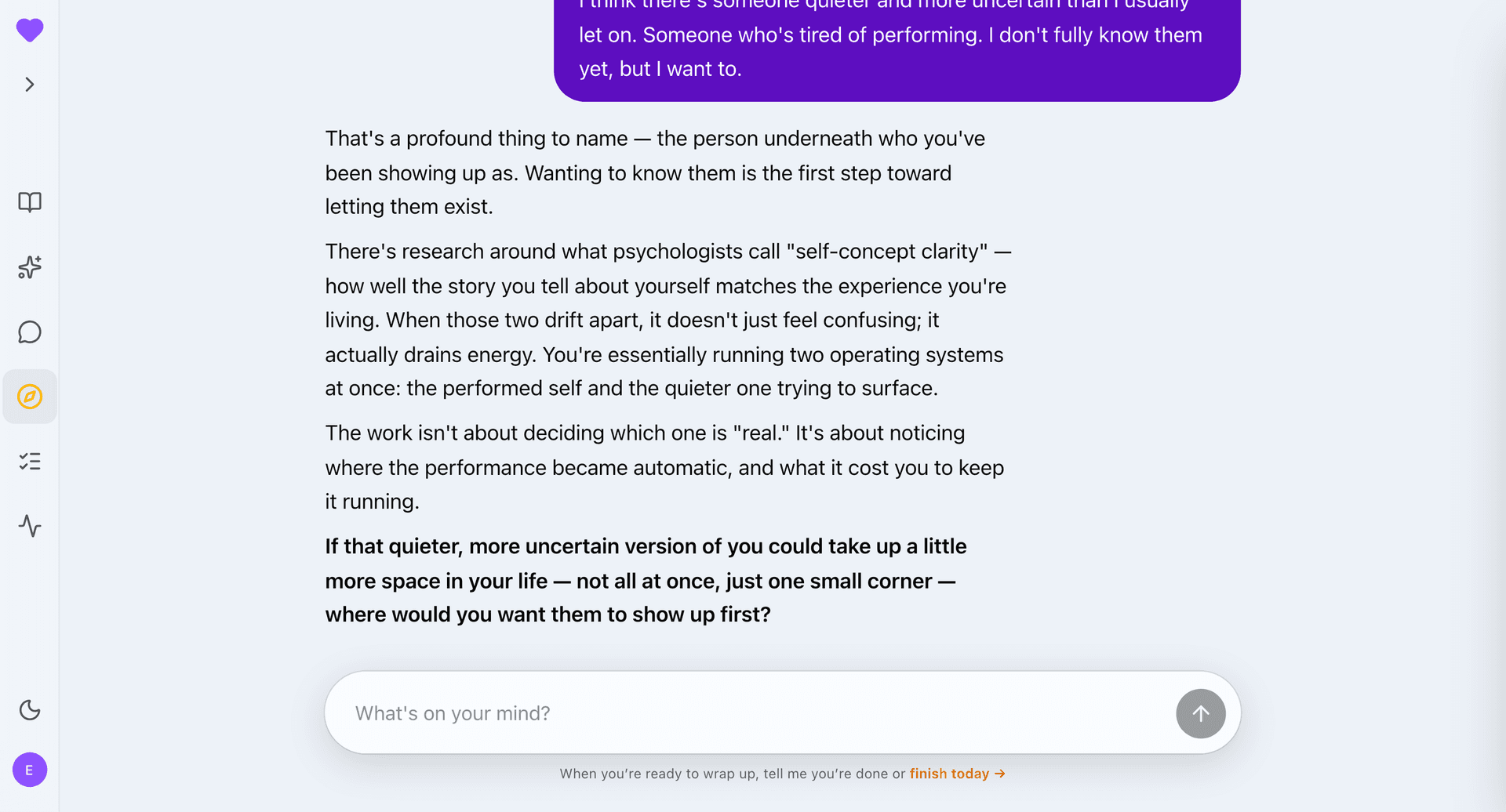A reflection exchange with the guide, grounded in research